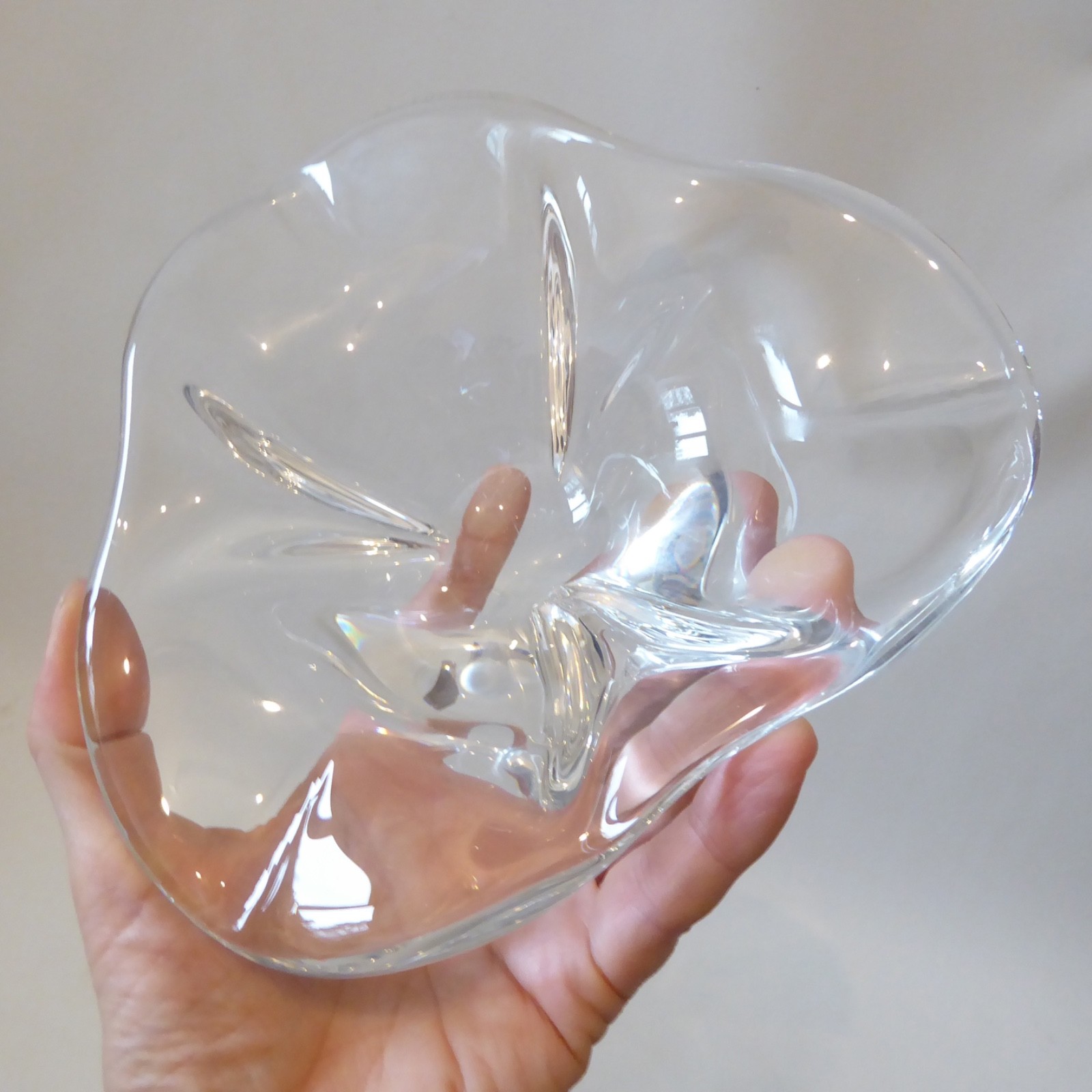 Sevres French crystal art glass bowl dish, vintage 1950s 1960s mid century retro - Image 10