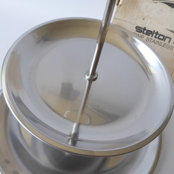 Stelton of Denmark mid century modern stainless steel two tier tray, cake stand - Image 7