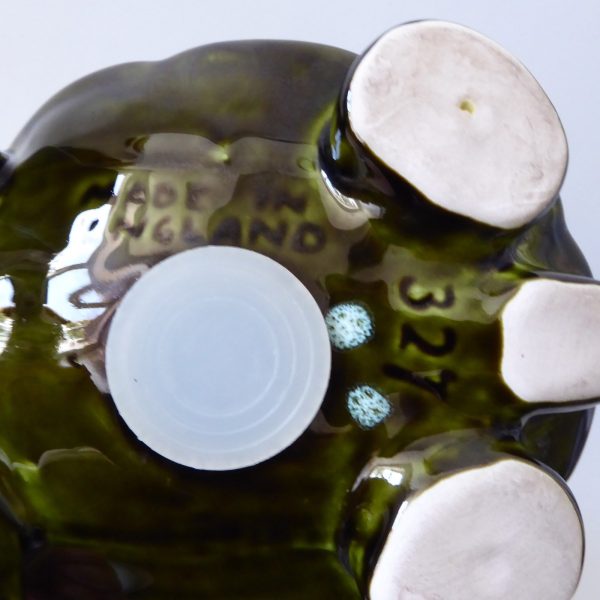 Trentham Pottery ceramic tortoise money box vintage 327, large khaki green 70s - Image 14