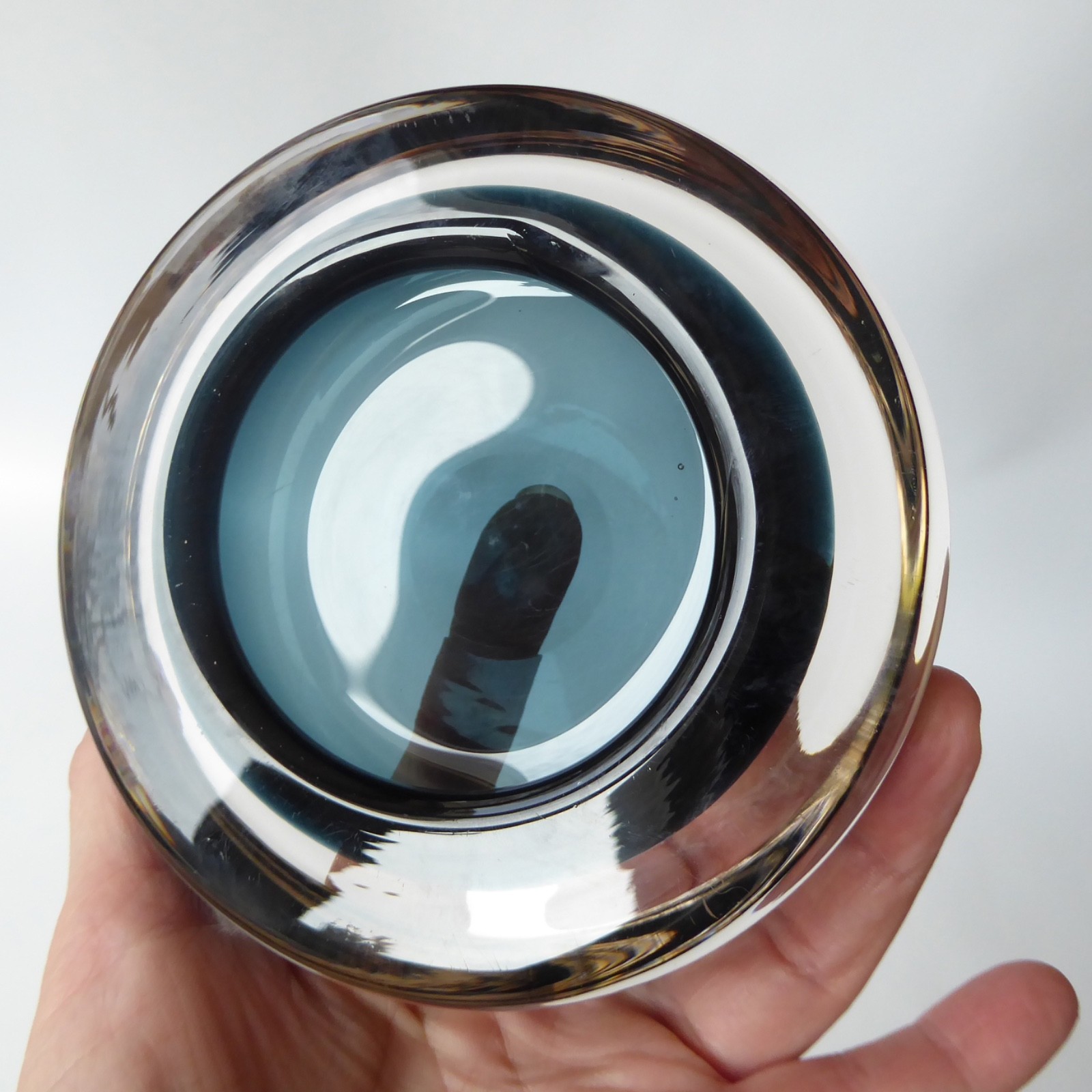 Vintage 1960s Whitefriars 9665 Indigo blue cased art glass bowl dish 4.5" Baxter - Image 5