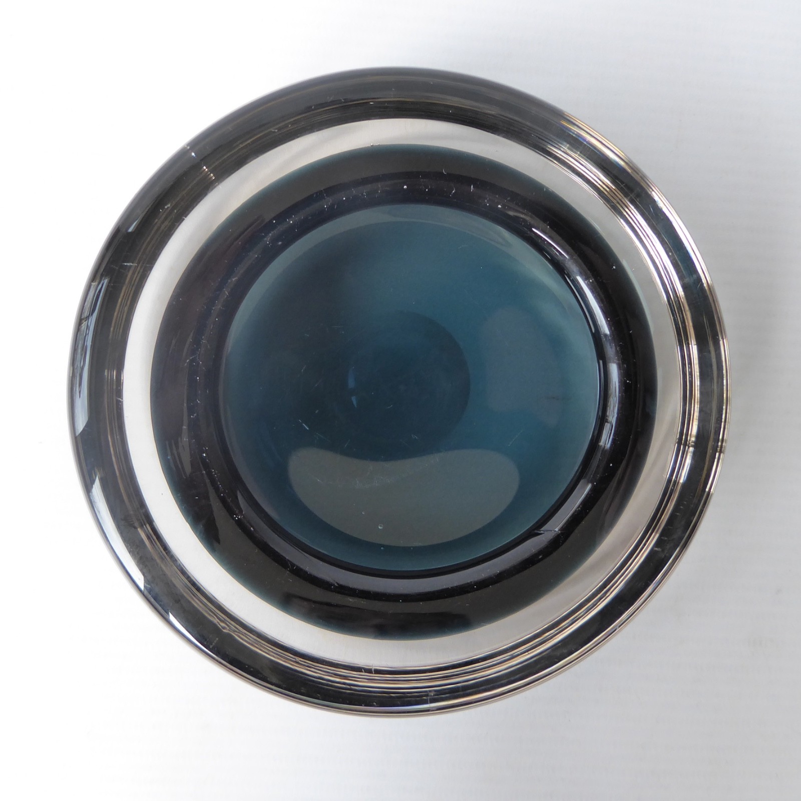 Vintage 1960s Whitefriars 9665 Indigo blue cased art glass bowl dish 4.5" Baxter - Image 8