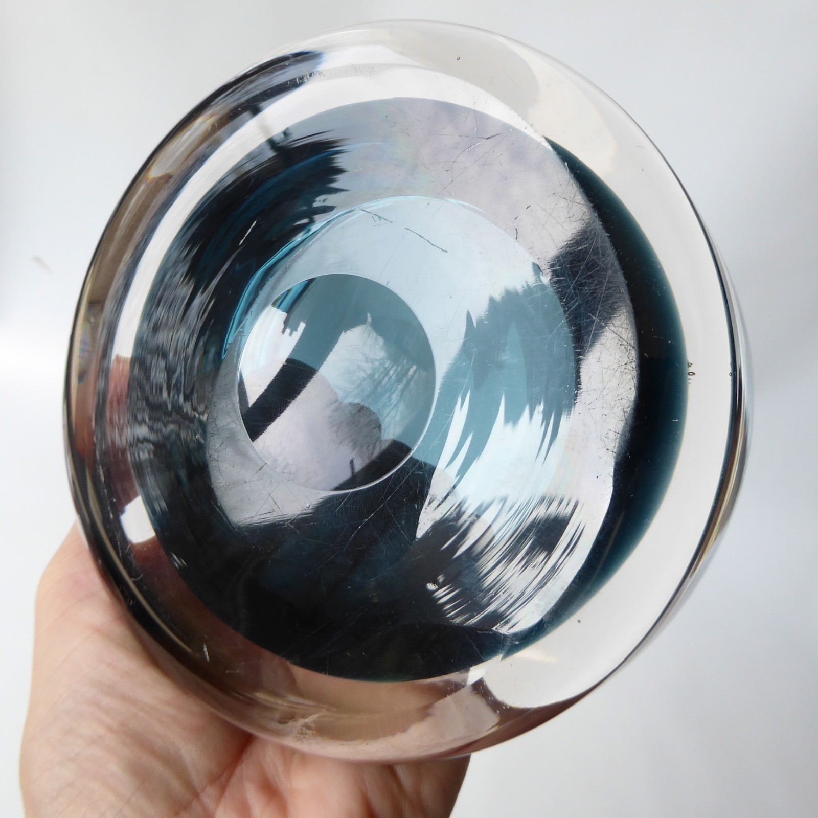 Vintage 1960s Whitefriars 9665 Indigo blue cased art glass bowl dish 4.5" Baxter - Image 10