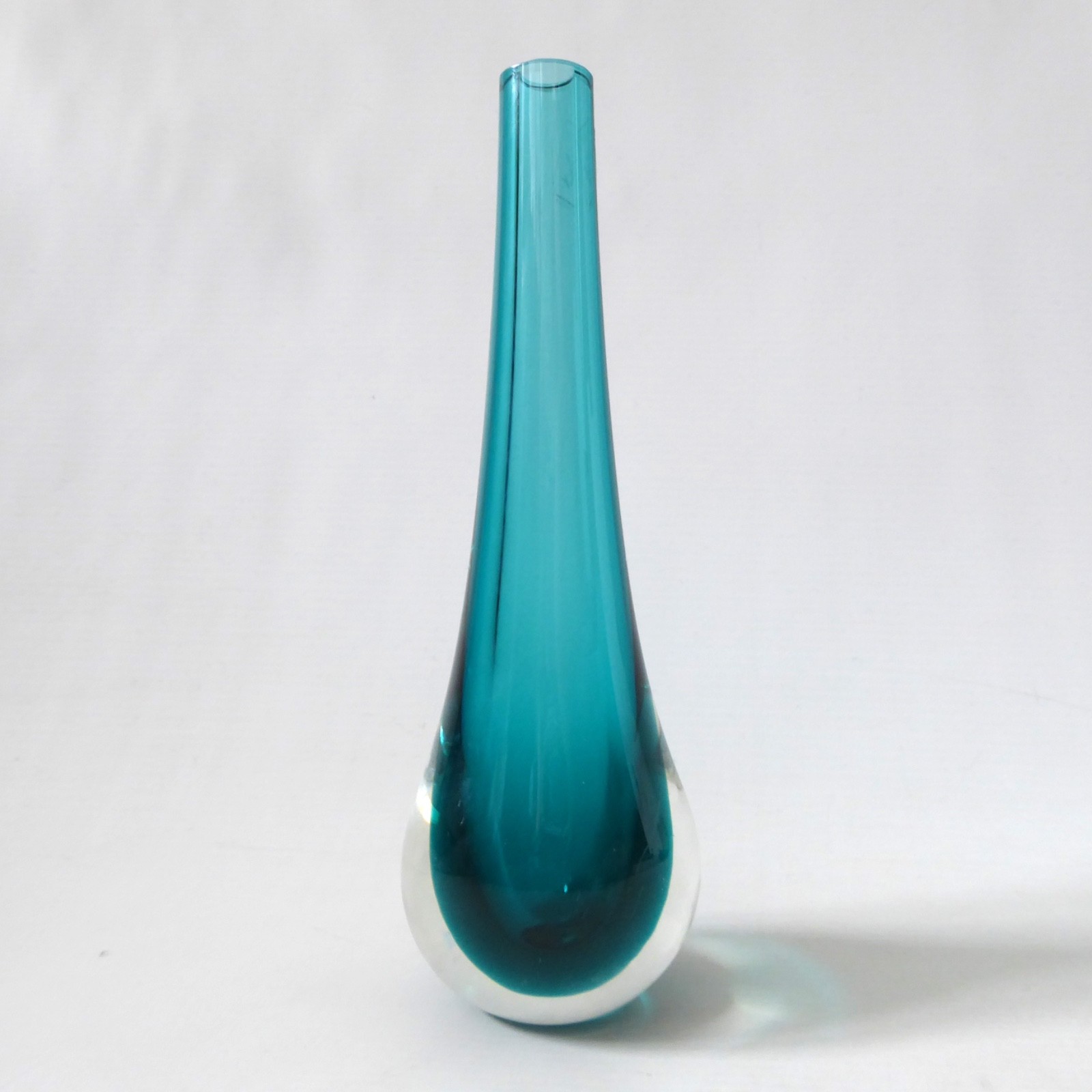 Vintage 1990s Caithness art glass vase, Stroma 4022. Kingfisher blue green cased - Image 3