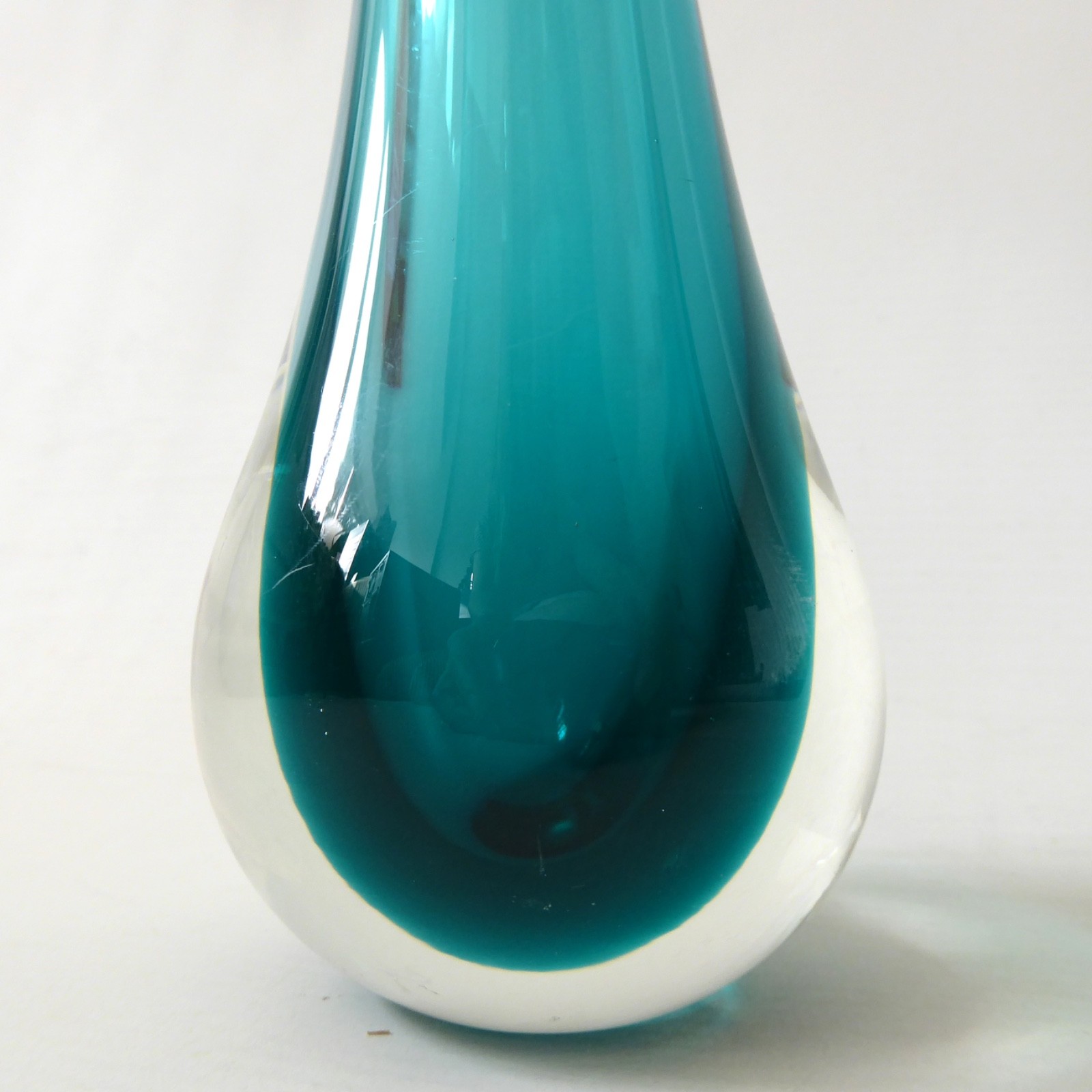 Vintage 1990s Caithness art glass vase, Stroma 4022. Kingfisher blue green cased - Image 6