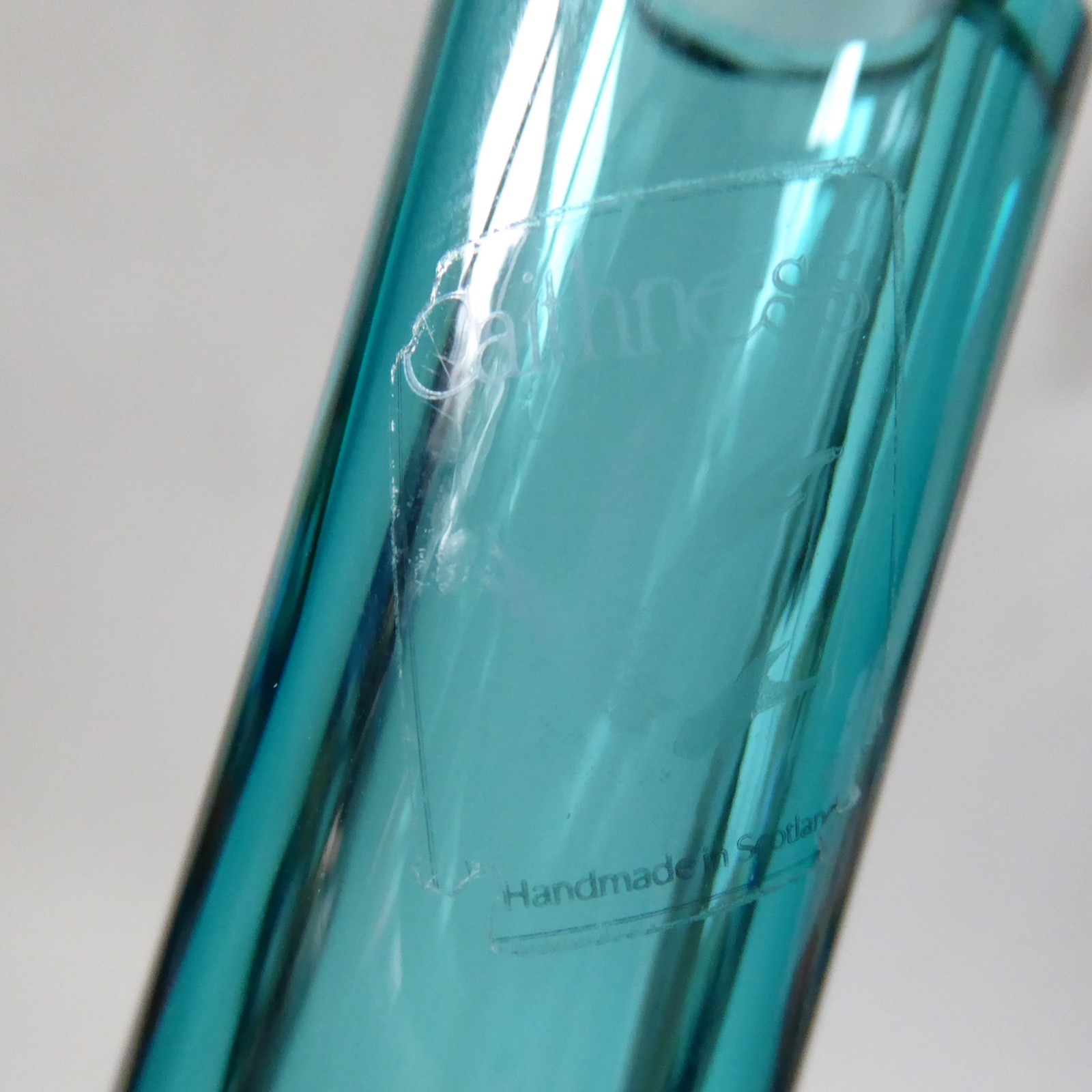 Vintage 1990s Caithness art glass vase, Stroma 4022. Kingfisher blue green cased - Image 8