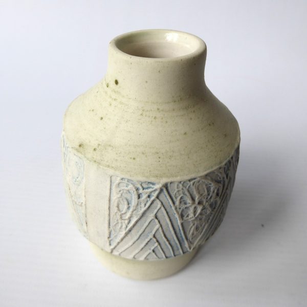 Vintage Carn Pottery small vase pot, John Beusmans #7. Blue green wash, 1970s - Image 7