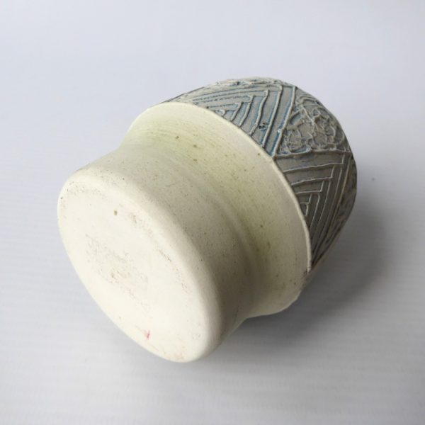 Vintage Carn Pottery small vase pot, John Beusmans #7. Blue green wash, 1970s - Image 8