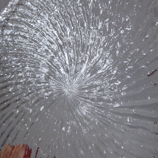 Vintage Finnish glass serving platter, Riihimaen lasi Finland 12" textured plate - Image 9