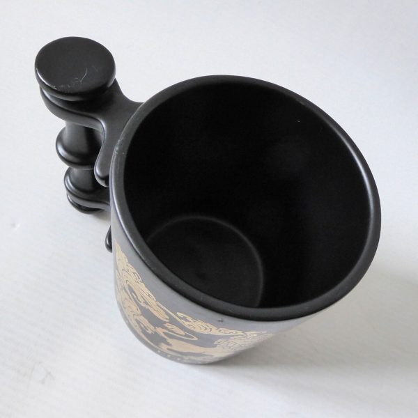 Vintage Portmeirion Pottery mug cup, Silver Jubilee Elizabeth II 1977 black gold - Image 6