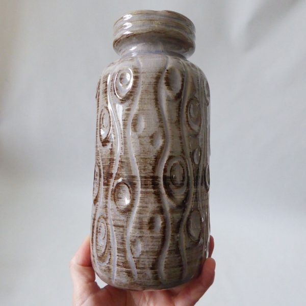 Vintage Scheurich West German ceramic vase 288-22 Koralle Onion, grey beige 60s - Image 4