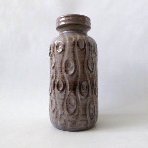 Vintage Scheurich West German ceramic vase 288-22 Koralle Onion, grey beige 60s