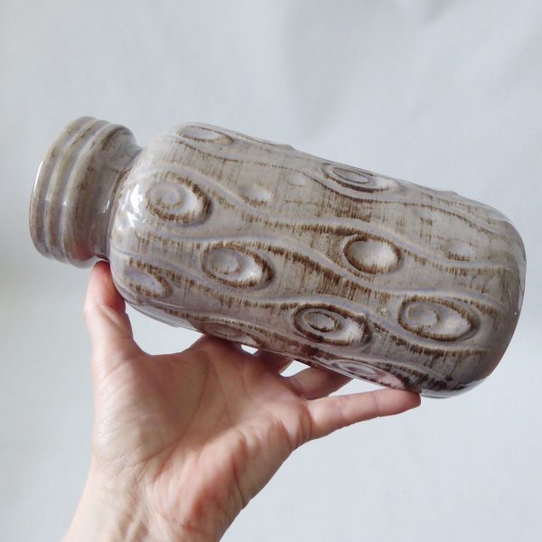 Vintage Scheurich West German ceramic vase 288-22 Koralle Onion, grey beige 60s - Image 6