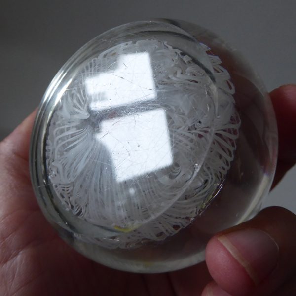 Vintage Strathearn Millefiori art glass paperweight, white lace scramble + canes - Image 18