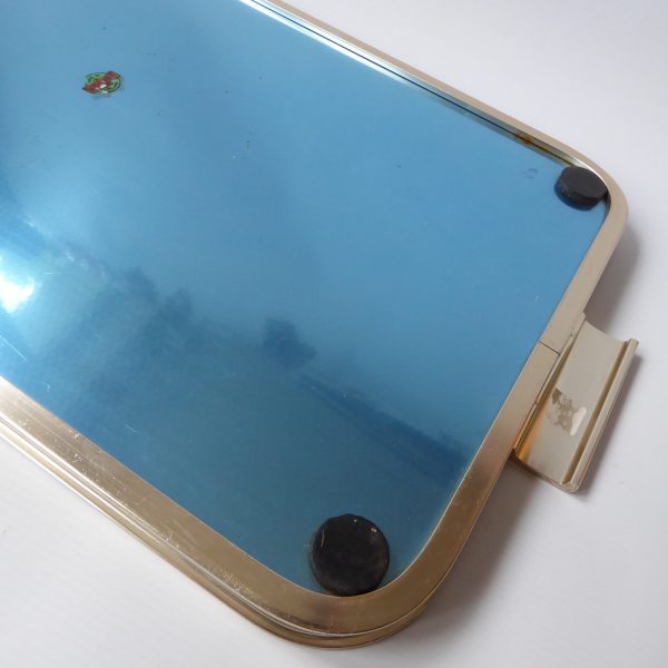 Vintage blue & gold 18" serving tray by Woodmet.  1960s/1970s retro rectangular - Image 11