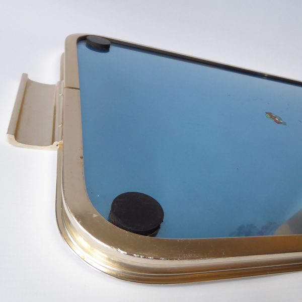 Vintage blue & gold 18" serving tray by Woodmet.  1960s/1970s retro rectangular - Image 10