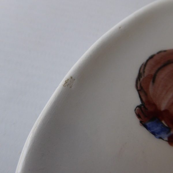 Vintage mid century small Italian pottery ceramic pin dish. Italy signed woman - Image 9