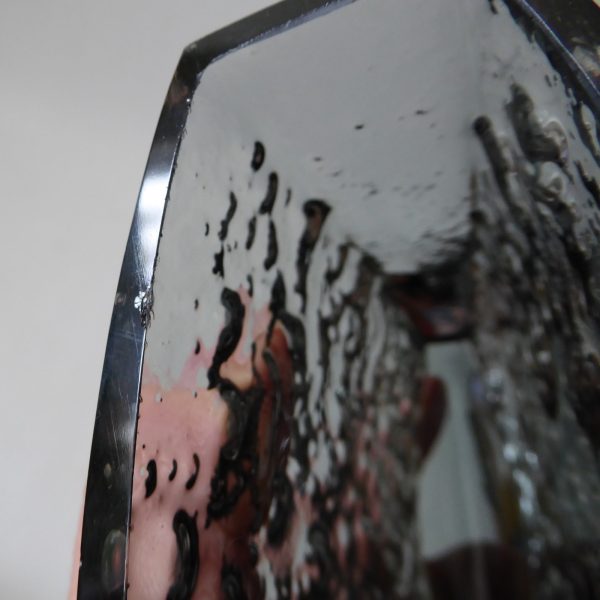 Whitefriars bow fronted nailhead 9685 pewter grey art glass vase, Baxter 60s/70s - Image 13