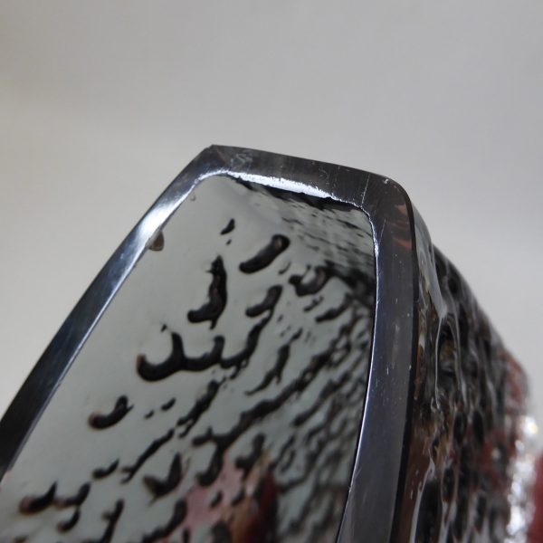 Whitefriars bow fronted nailhead 9685 pewter grey art glass vase, Baxter 60s/70s - Image 16