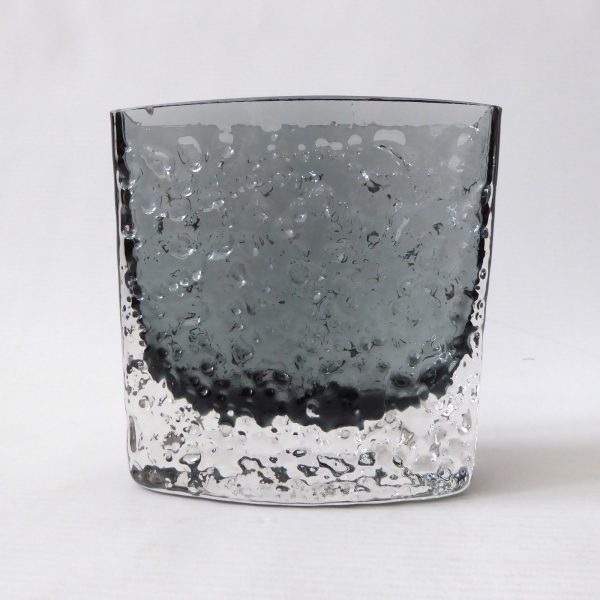 Whitefriars bow fronted nailhead 9685 pewter grey art glass vase, Baxter 60s/70s - Image 6