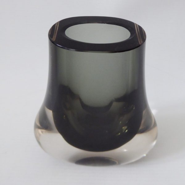 Whitefriars pewter grey hambone 9656 vintage art glass vase, 5.5" Baxter 1960s - Image 7