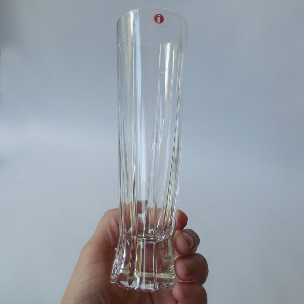 iittala Finland Viiri 1990 tall champagne flute glass, Valto Kokko. Vintage vase - Image 4