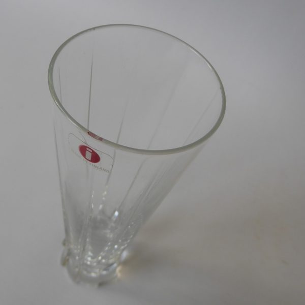 iittala Finland Viiri 1990 tall champagne flute glass, Valto Kokko. Vintage vase - Image 7