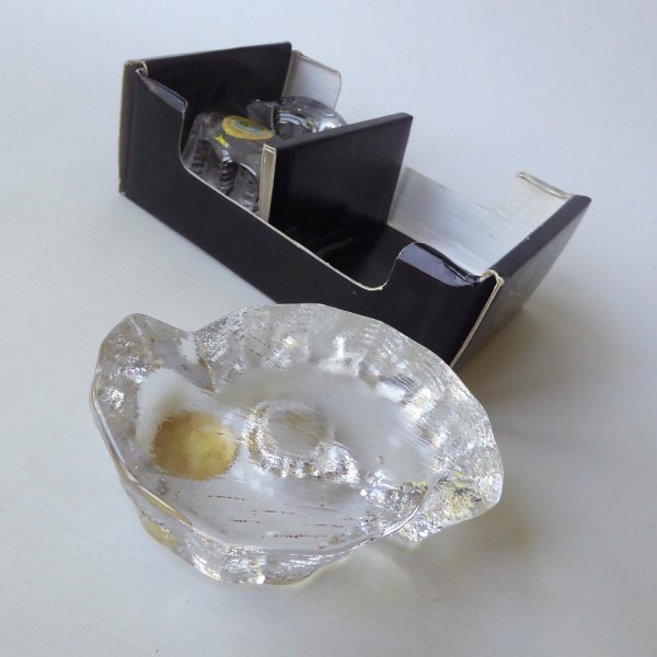 2 vintage boxed Galway Ireland Gaelic crystal art glass dinner candle holders - Image 15