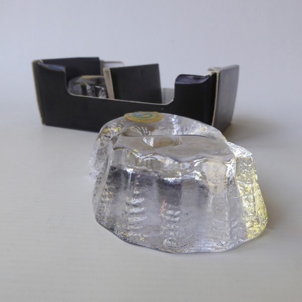 2 vintage boxed Galway Ireland Gaelic crystal art glass dinner candle holders - Image 4