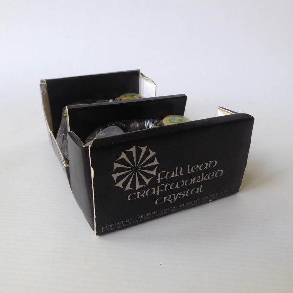 2 vintage boxed Galway Ireland Gaelic crystal art glass dinner candle holders - Image 8