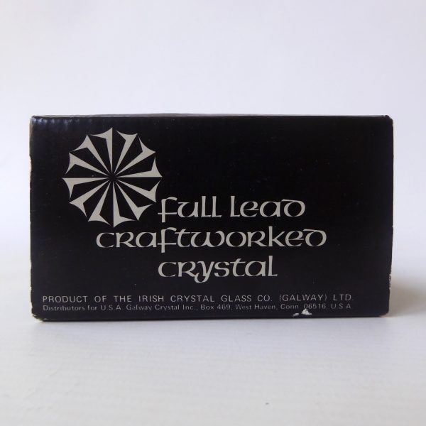 2 vintage boxed Galway Ireland Gaelic crystal art glass dinner candle holders - Image 9