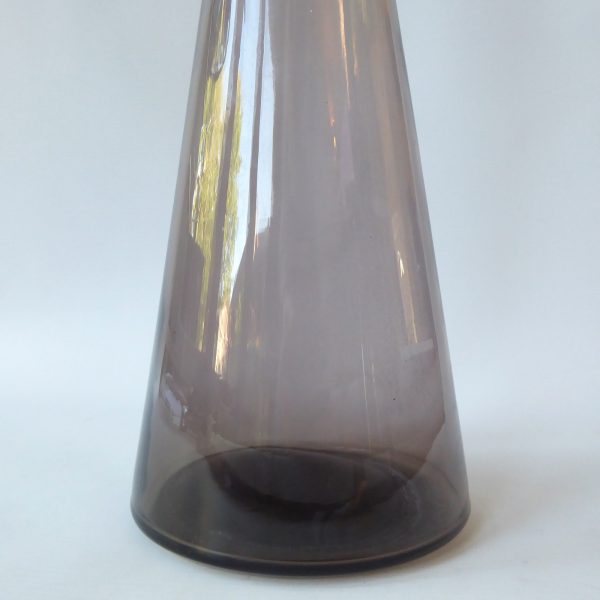 23" Empoli genie bottle decanter, Italian. Vintage conical art glass mid century - Image 12