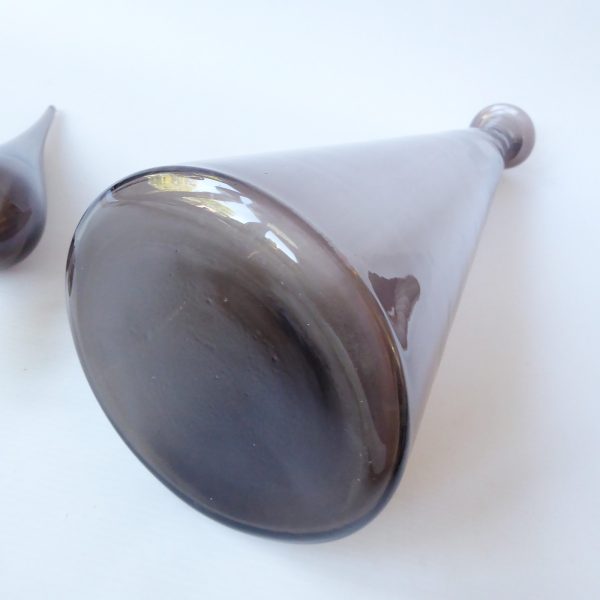 23" Empoli genie bottle decanter, Italian. Vintage conical art glass mid century - Image 13