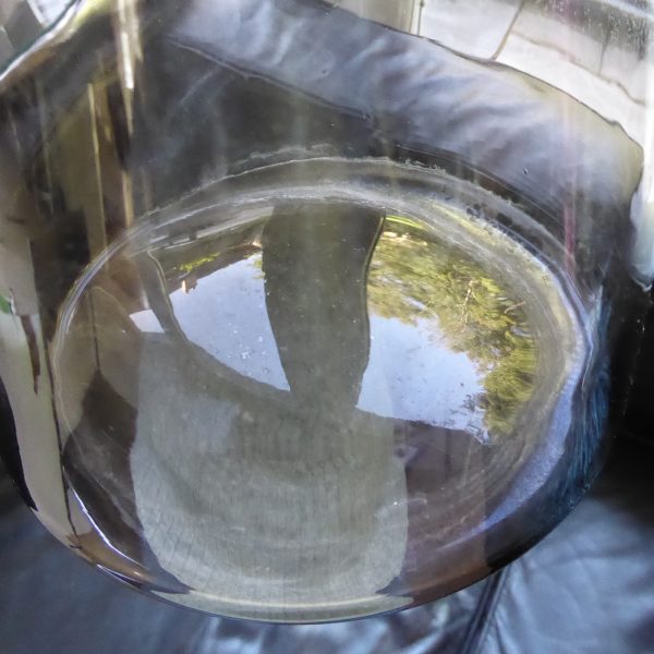 23" Empoli genie bottle decanter, Italian. Vintage conical art glass mid century - Image 15
