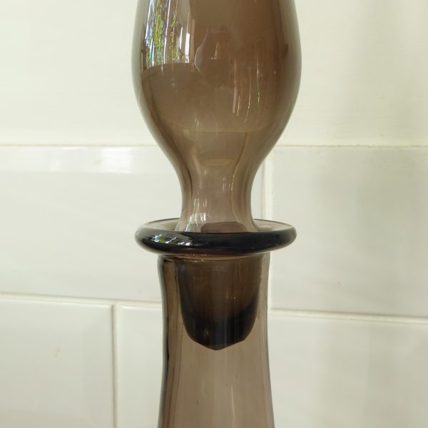 23" Empoli genie bottle decanter, Italian. Vintage conical art glass mid century - Image 8