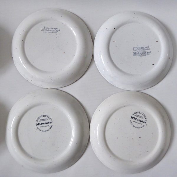 4 Midwinter Creation soup bowls + saucers, 1970s 1980s. Stonehenge pottery cups - Image 13