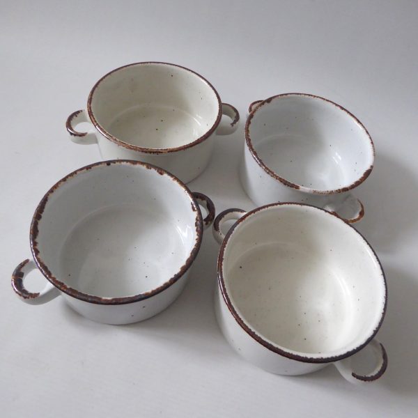 4 Midwinter Creation soup bowls + saucers, 1970s 1980s. Stonehenge pottery cups - Image 9