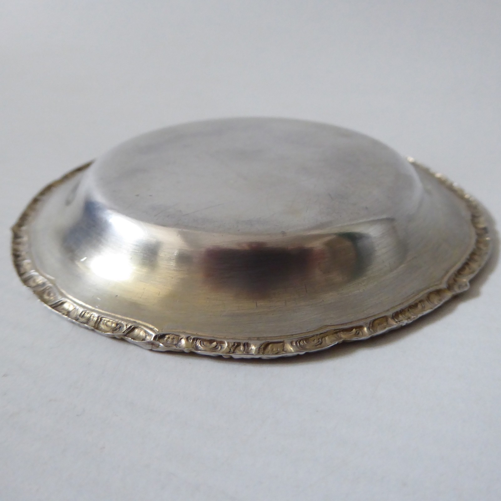 925 sterling silver & turquoise blue enamel guilloche pin dish. Vintage antique - Image 11