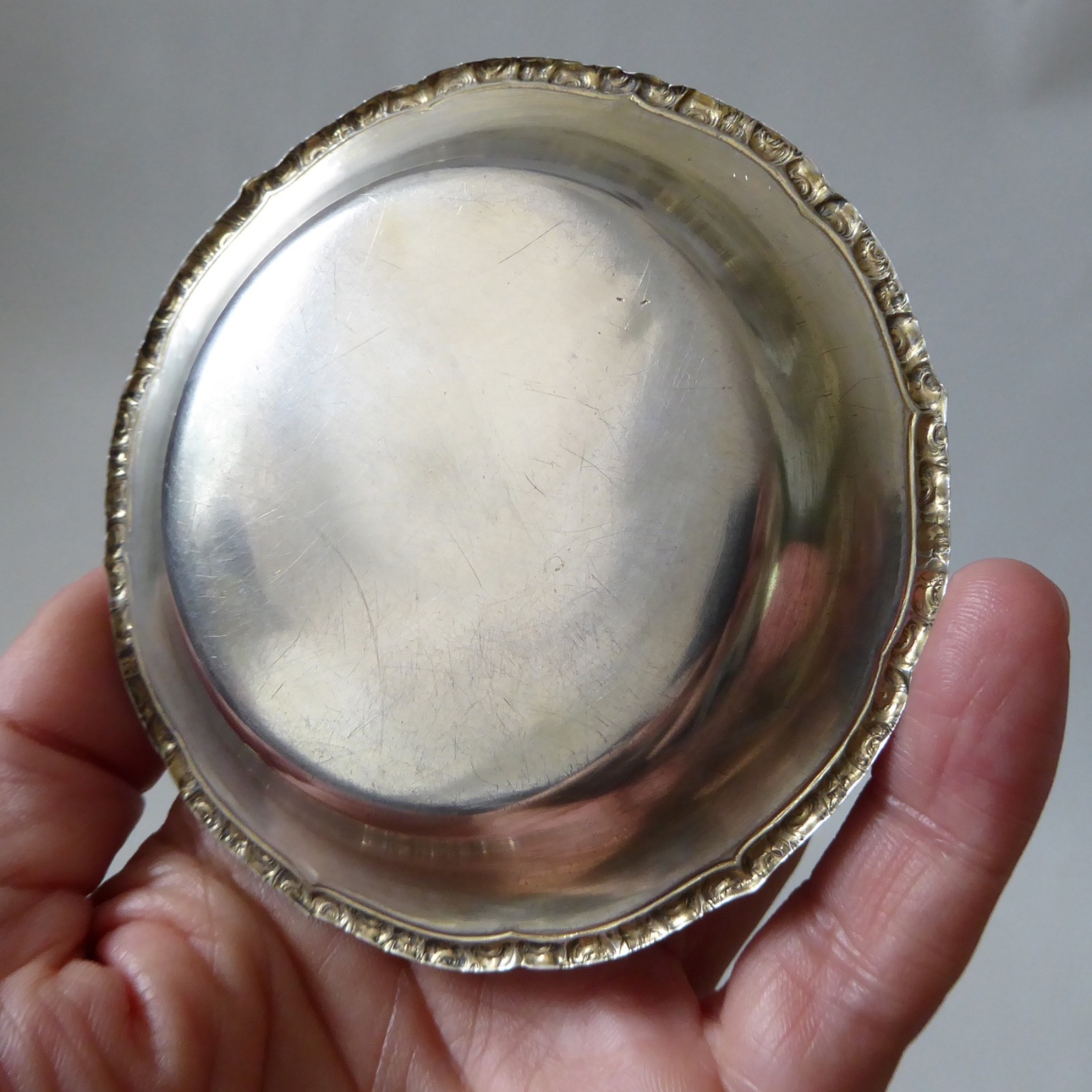 925 sterling silver & turquoise blue enamel guilloche pin dish. Vintage antique - Image 12