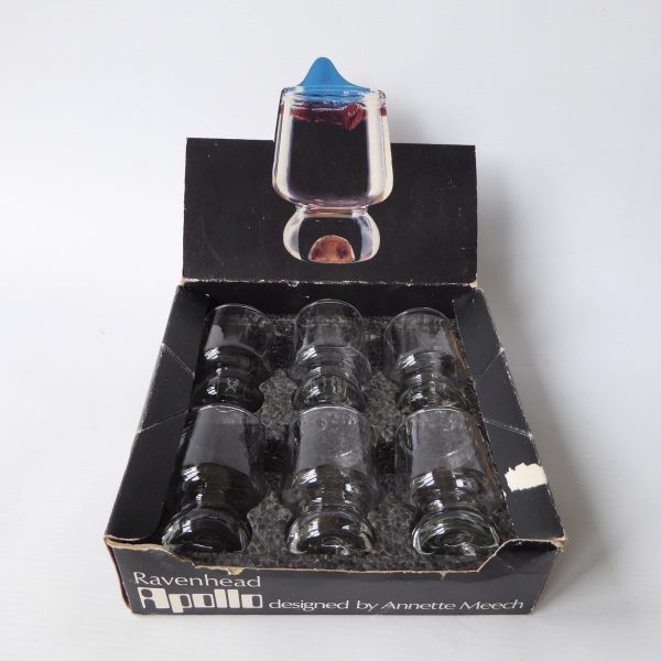 Boxed set 6 Ravenhead Apollo shot liqueur port small glasses vintage retro 1970s - Image 5
