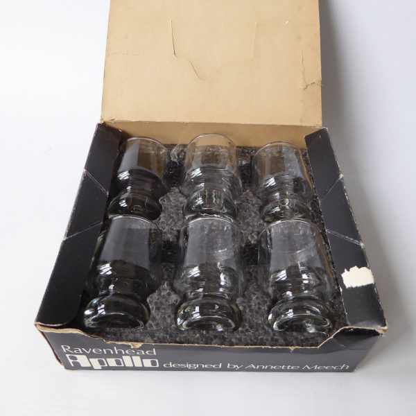 Boxed set 6 Ravenhead Apollo shot liqueur port small glasses vintage retro 1970s - Image 6