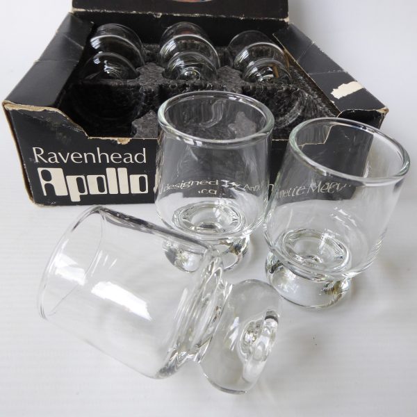 Boxed set 6 Ravenhead Apollo shot liqueur port small glasses vintage retro 1970s - Image 8