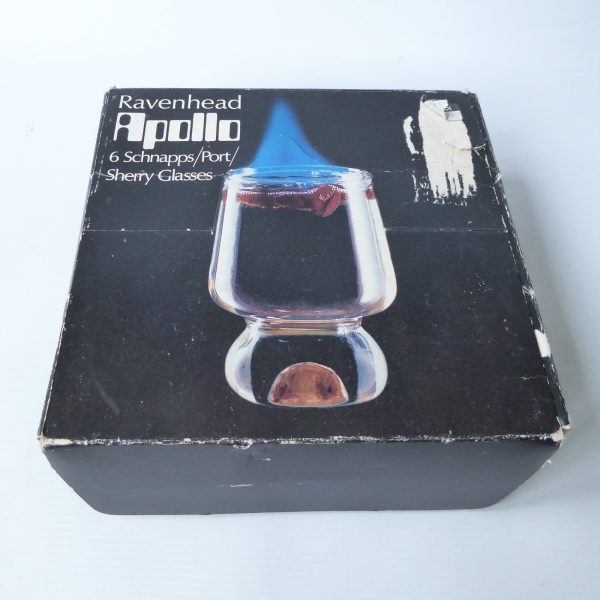 Boxed set 6 Ravenhead Apollo shot liqueur port small glasses vintage retro 1970s - Image 10