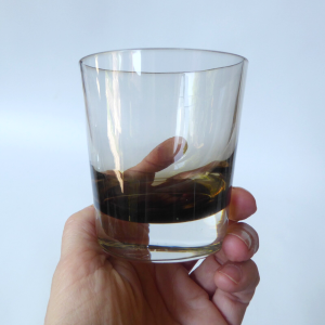 Caithness vintage tumbler glass, Peat smoky brown cased, whisky spirits, spare