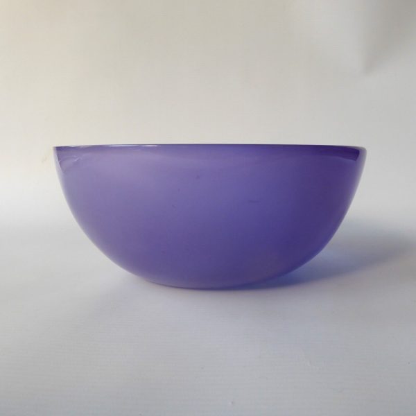 Christy lucite perspex large 8" geode bowl, flat rim, round. Mauve indigo lilac - Image 5