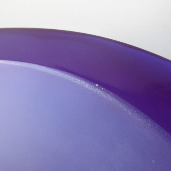Christy lucite perspex large 8" geode bowl, flat rim, round. Mauve indigo lilac - Image 7