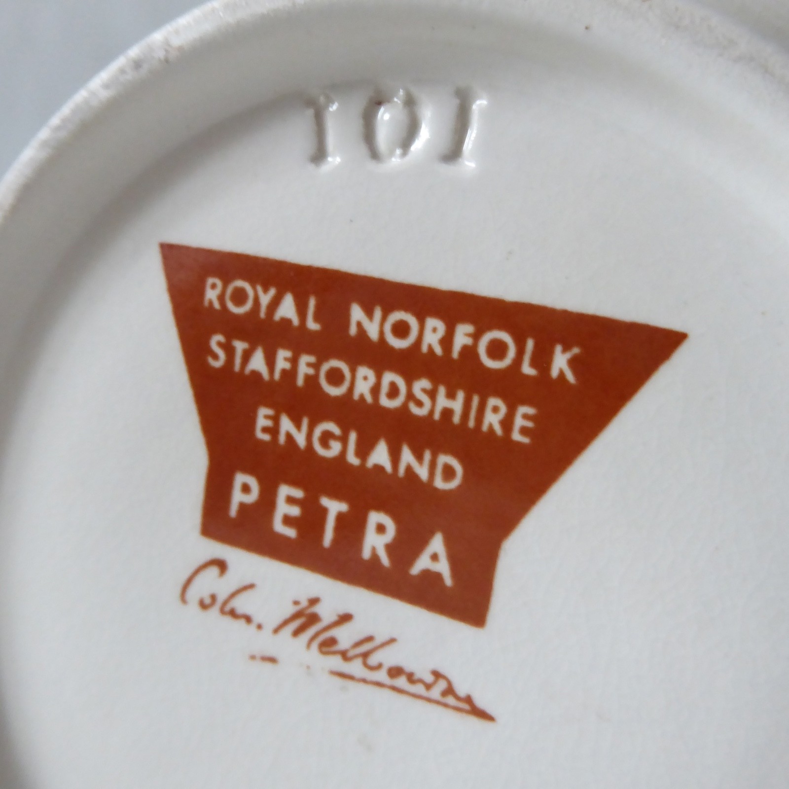 Colin Melbourne Petra 1950s mid century vase Royal Norfolk Staffordshire vintage - Image 9