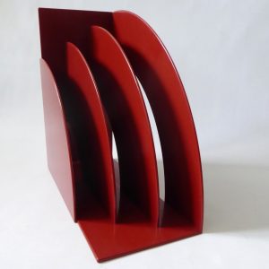 Crayonne vintage LP 12" album vinyl holder. Retro 1980s red plastic rack Habitat