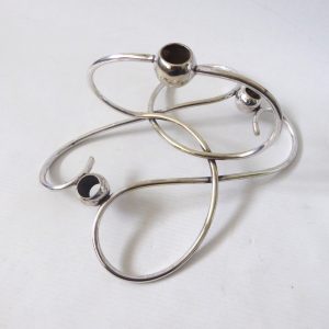 EPNS 2273 silver plated modernist candle holder, vintage, 3 candle candlestick