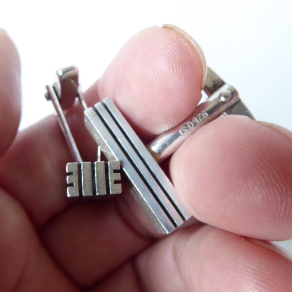 German 21g Mid century silver cufflinks, FS F. Scheurle 925 sterling 1960s lines - Image 16