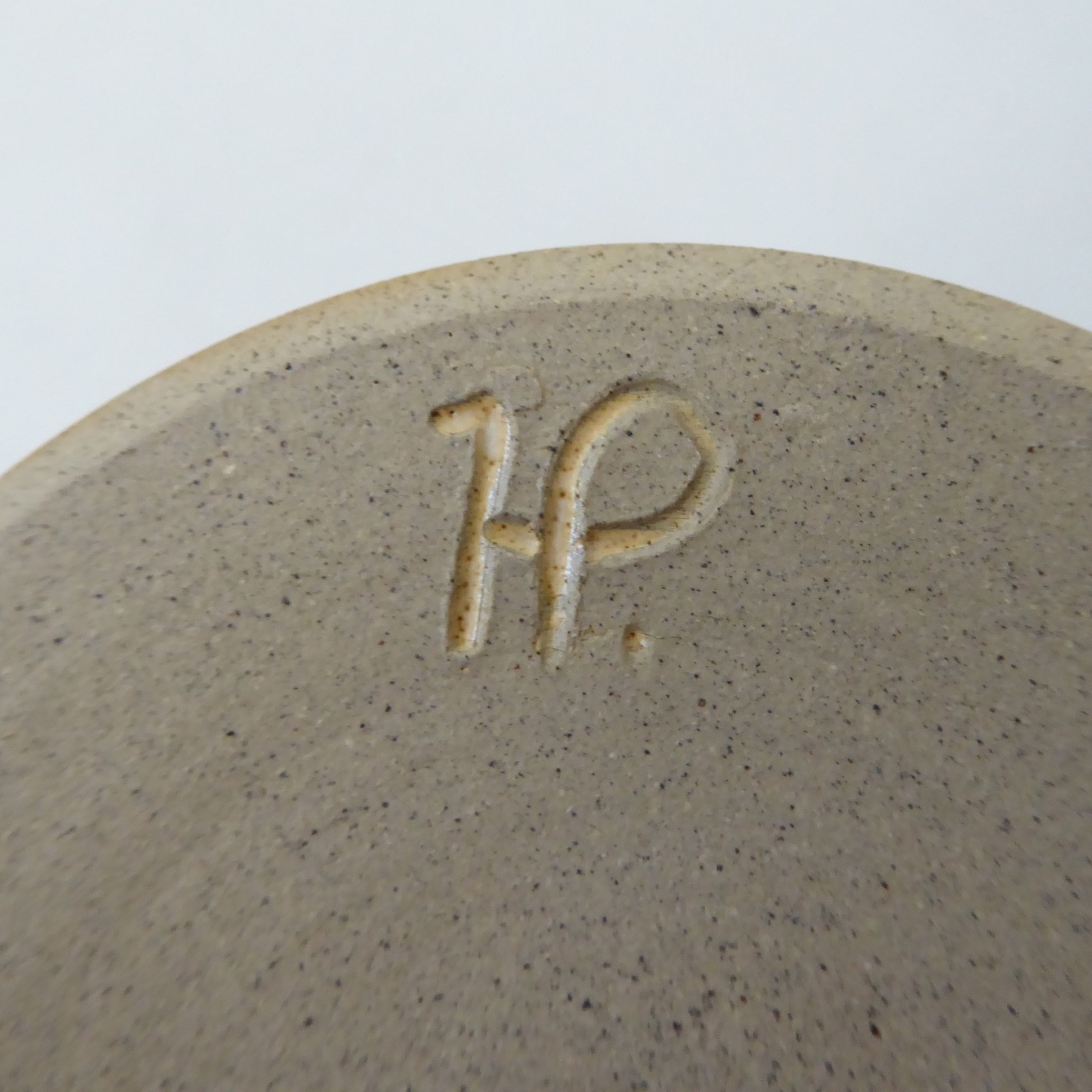 Haven Pottery vintage studio stoneware pillar candle holder, retro HP brown vase - Image 9